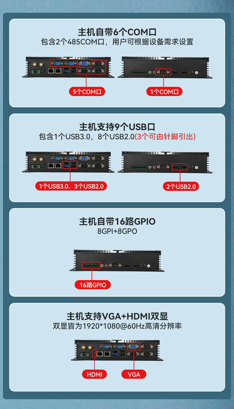 三亿无风扇嵌入式工控机,车队管理系统工业电脑,DTB-3002-J1900